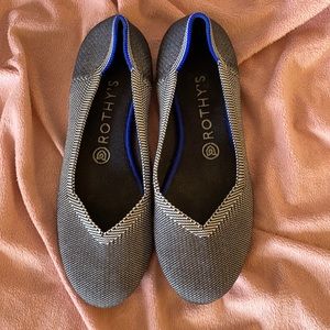 White and black Rothy shoes